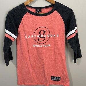 Garth Brooks World Tour Women's Salmon 3/4 Sleeve Concert Tee Size Small